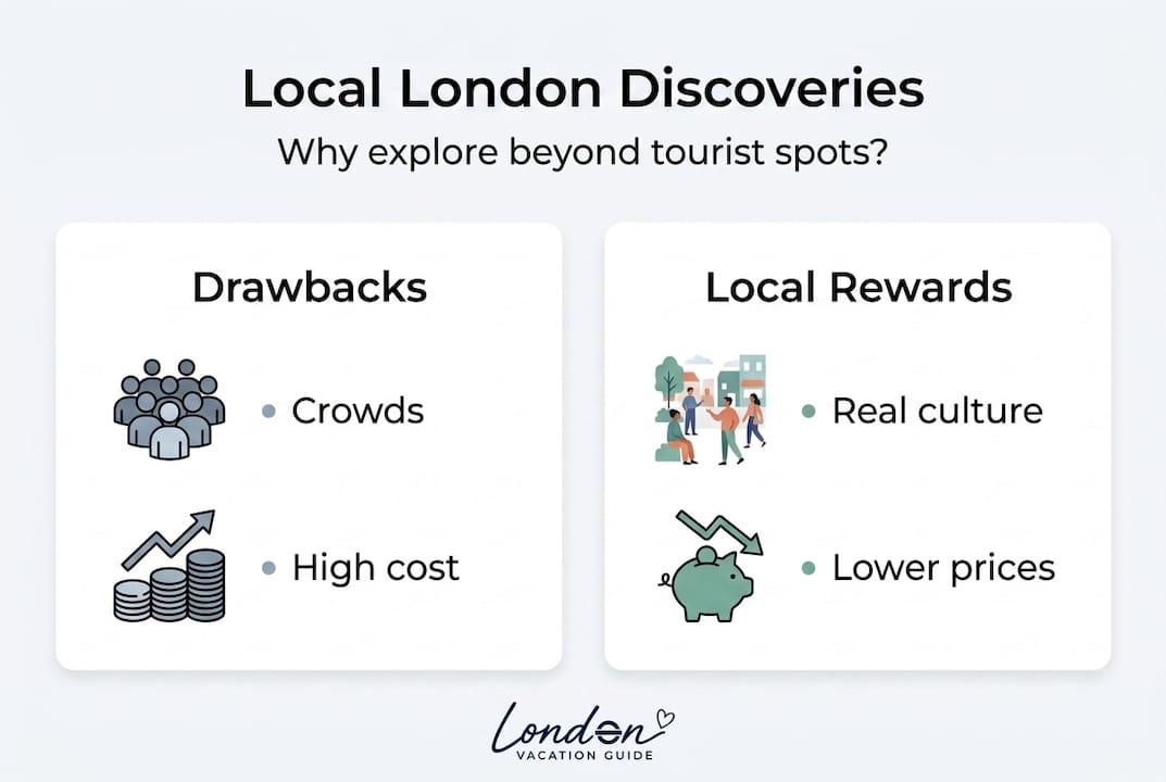 Infographic showing benefits of exploring local London