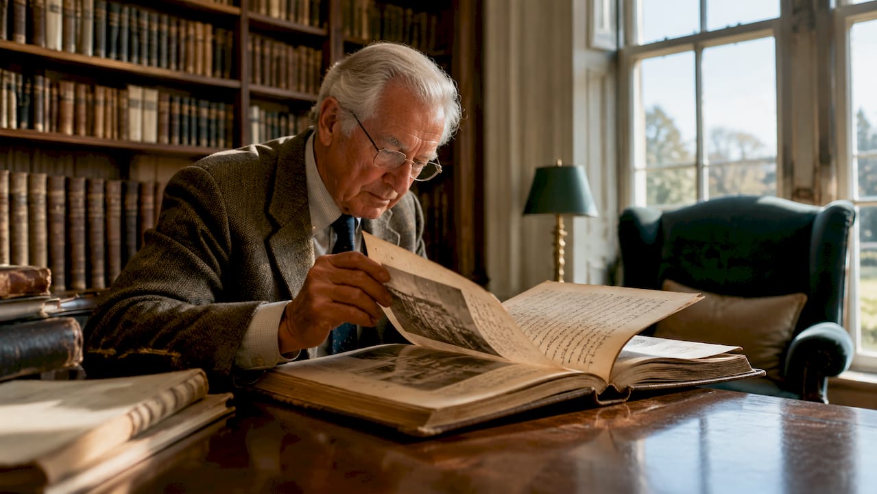 Hands turning old London government history book
