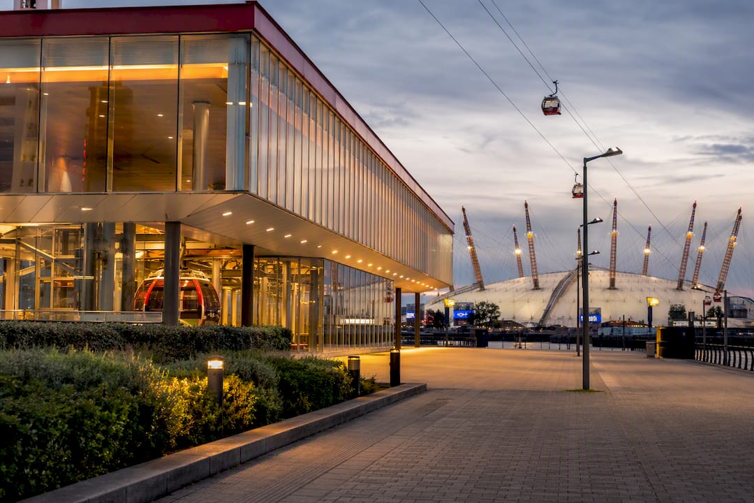 Greenwich Peninsula cable car terminal exterior