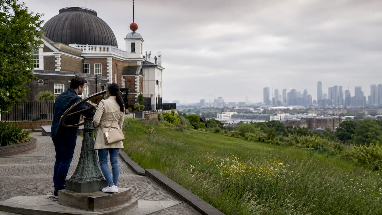 Wide view of Royal Observatory in Greenwich Park