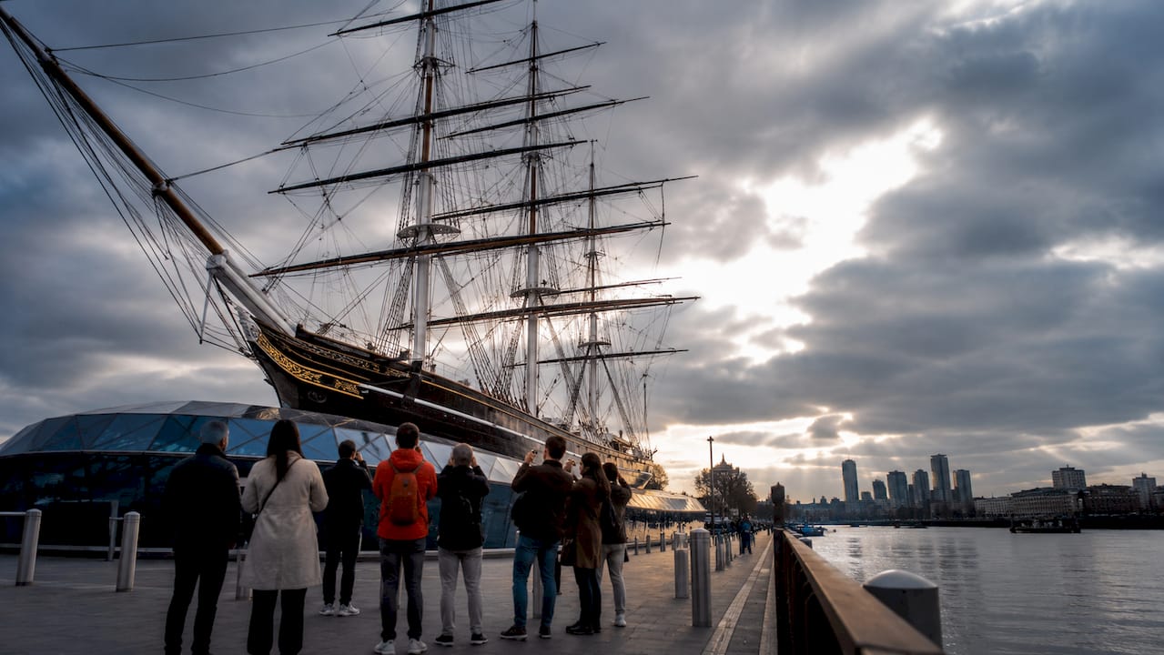 Cutty Sark historic ship at Greenwich Pier