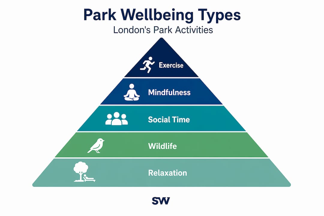 Hierarchy infographic of park wellbeing categories