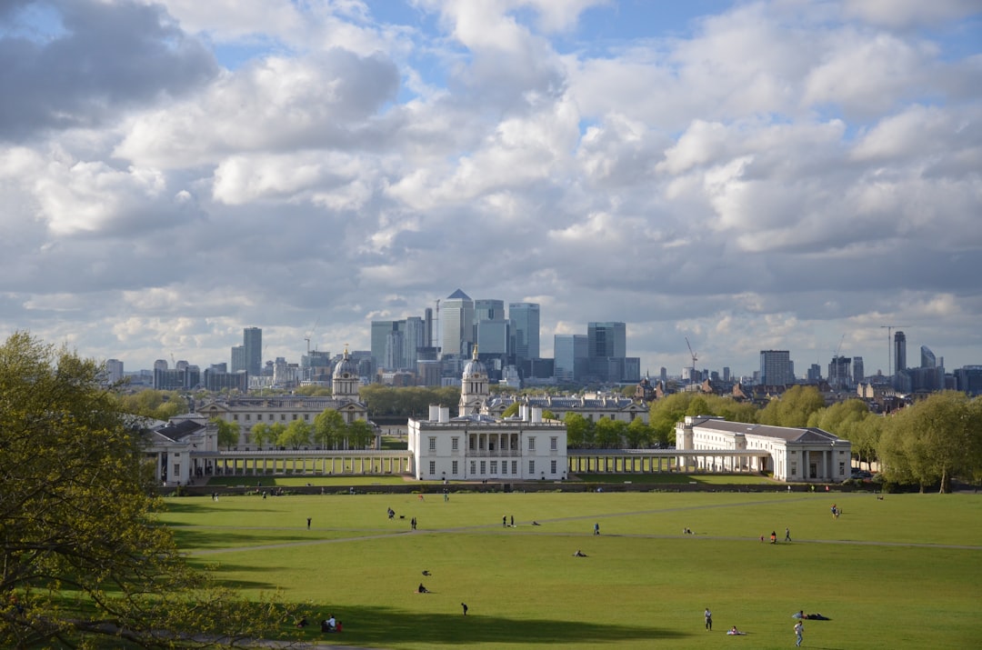Greenwich Park with the Royal Observatory and Canary Wharf in the background